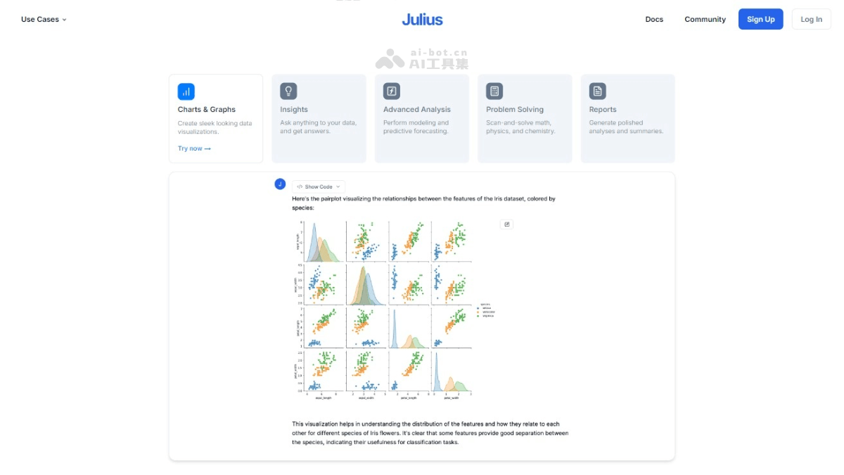 Julius – AI数据分析工具，自然语言互动分析获取可视化结果插图
