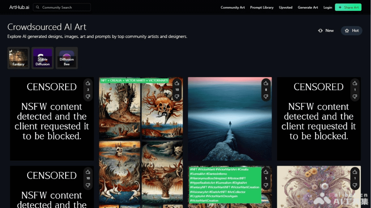 ArtHub.ai – 在线AI艺术作品生成与搜索平台插图