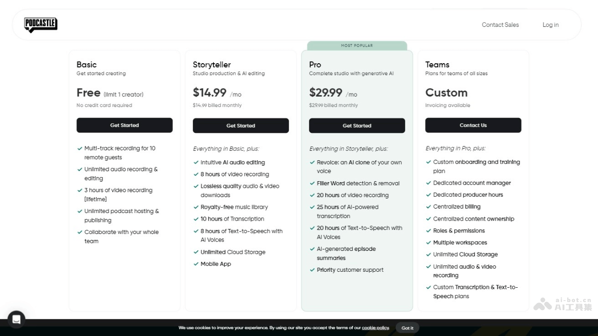 Podcastle – AI驱动的播客制作软件，支持AI声音克隆插图1