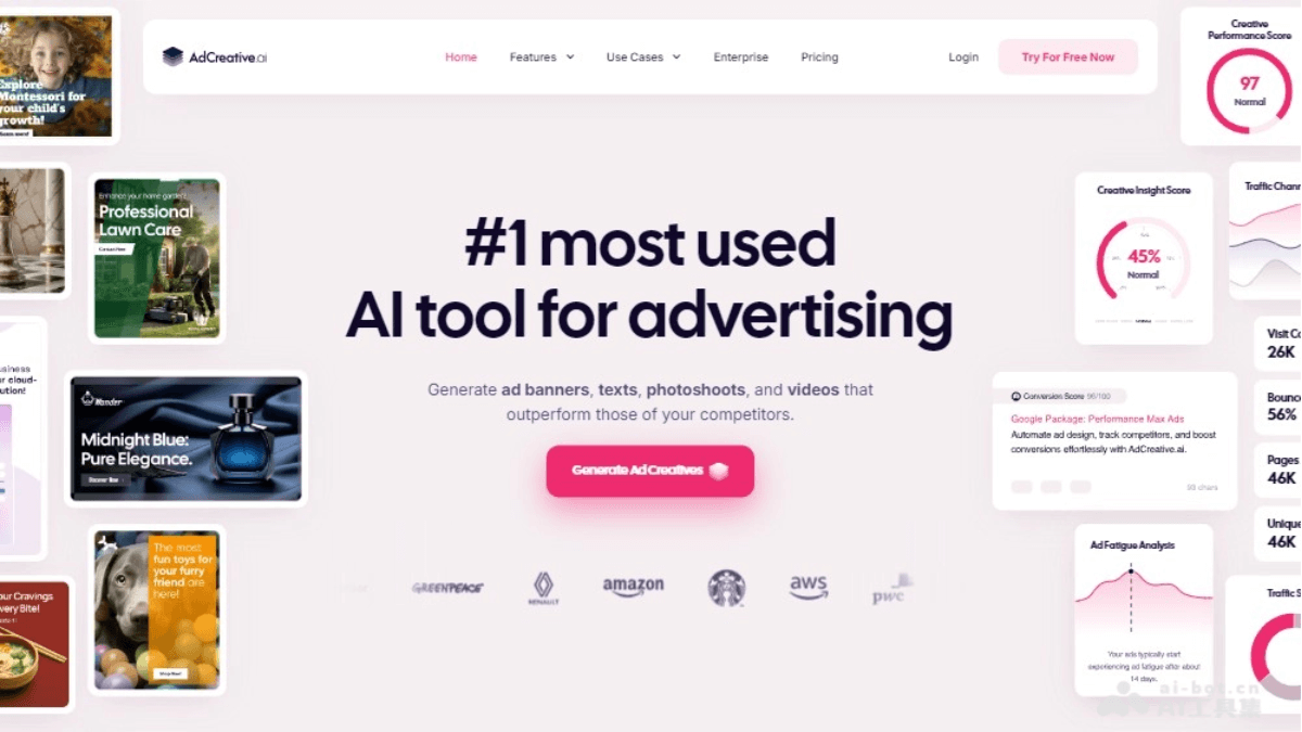 AdCreative.ai – AI广告创意生成工具，批量生成广告素材插图