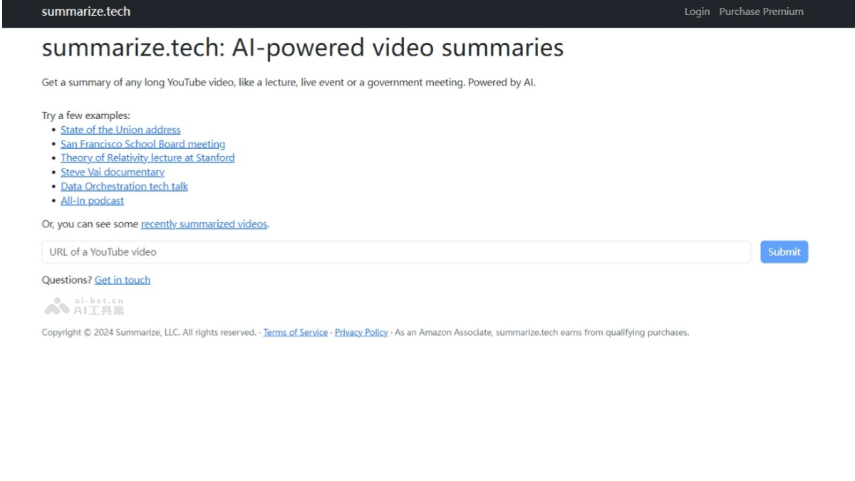 summarize.tech – AI驱动的长视频智能生成文字摘要的在线工具插图