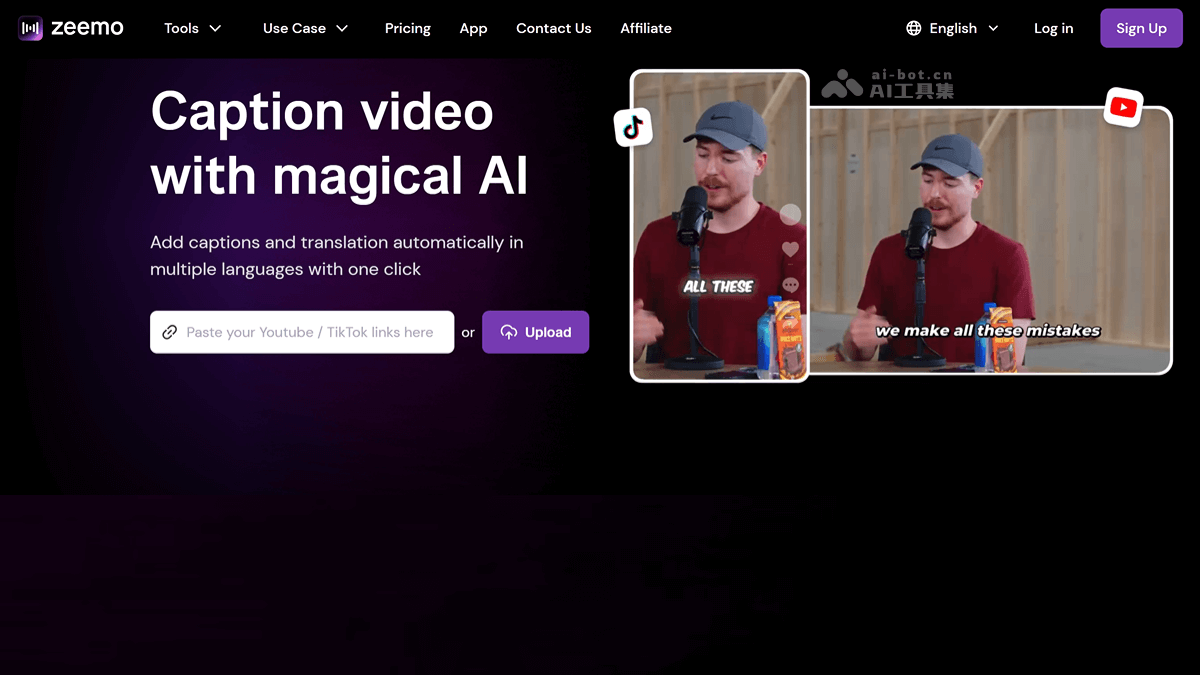 Zeemo – AI视频字幕生成工具，支持自动生成95+种语言，翻译113种语言插图
