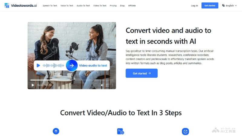 Videotoword.ai – 视频和音频转文字的AI在线平台，准确率高达99.9%插图