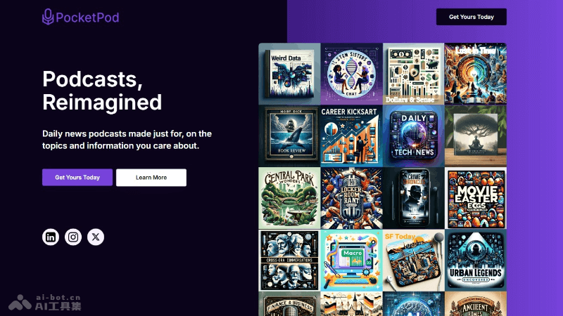 PocketPod – AI驱动的个性化播客应用，获取定制化的播报内容插图