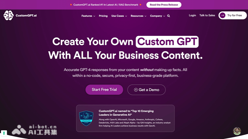 CustomGPT.ai – 为企业提供定制化AI聊天机器人的平台插图