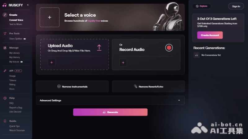 Musicfy AI – AI音乐创作平台，支持AI虚拟歌手、音乐生成插图1
