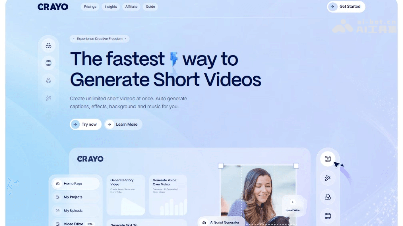 Crayo AI – AI短视频生成工具，一键制作抖音、TikTok短视频插图