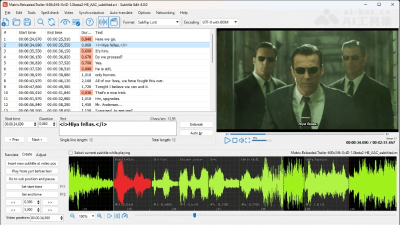 Subtitle Edit – 免费开源的多功能字幕编辑器插图