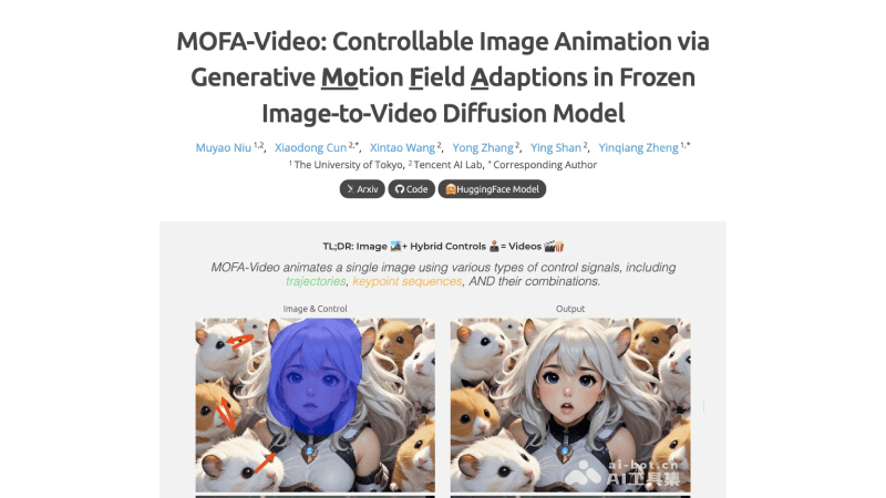 MOFA-Video – 腾讯开源的可控性AI图生视频模型插图