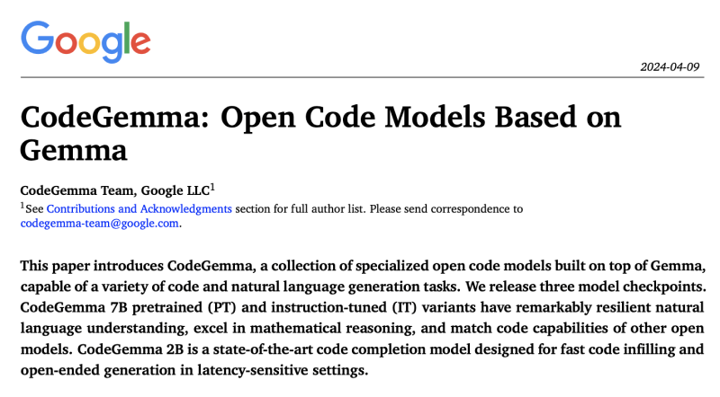 CodeGemma – 谷歌开源推出的代码生成大模型插图