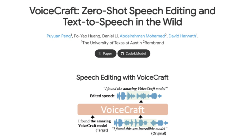 VoiceCraft – 开源的语音编辑和文本转语音模型插图