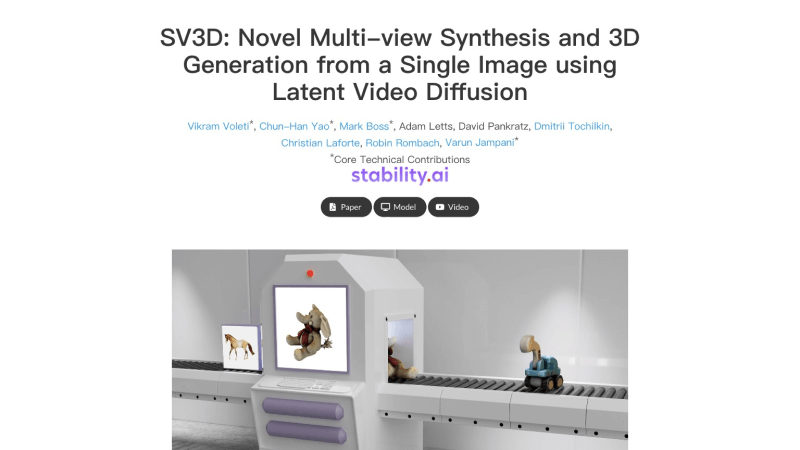 Stable Video 3D (SV3D) – 多视角合成和3D生成模型，由Stability AI推出插图