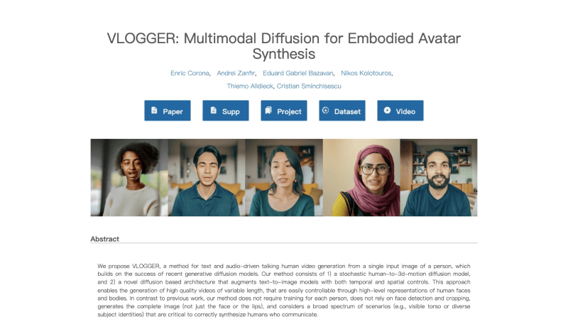 VLOGGER – 谷歌推出的图像到合成人物动态视频的模型插图