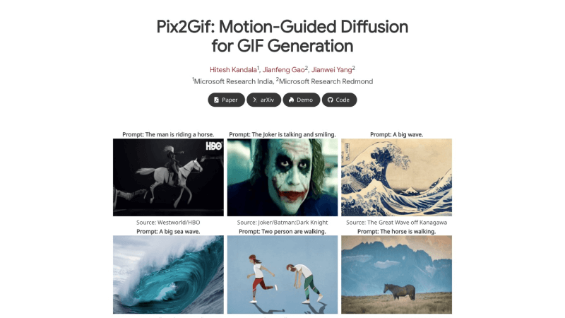 Pix2Gif – 微软推出的静态图像转动态GIF的扩散模型插图