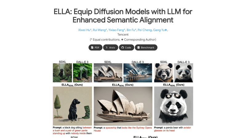 ELLA – 腾讯推出的扩散模型适配器，可增强语义对齐插图