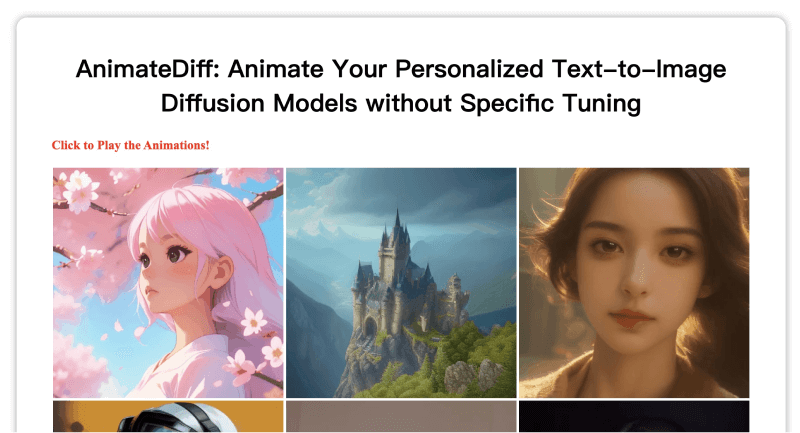 AnimateDiff – 扩展文生图模型生成动画的框架插图