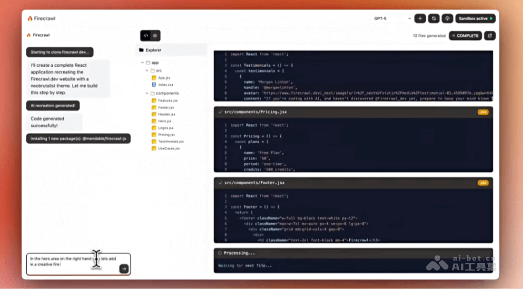 Open-Lovable – Firecrawl开源的AI网站克隆工具插图