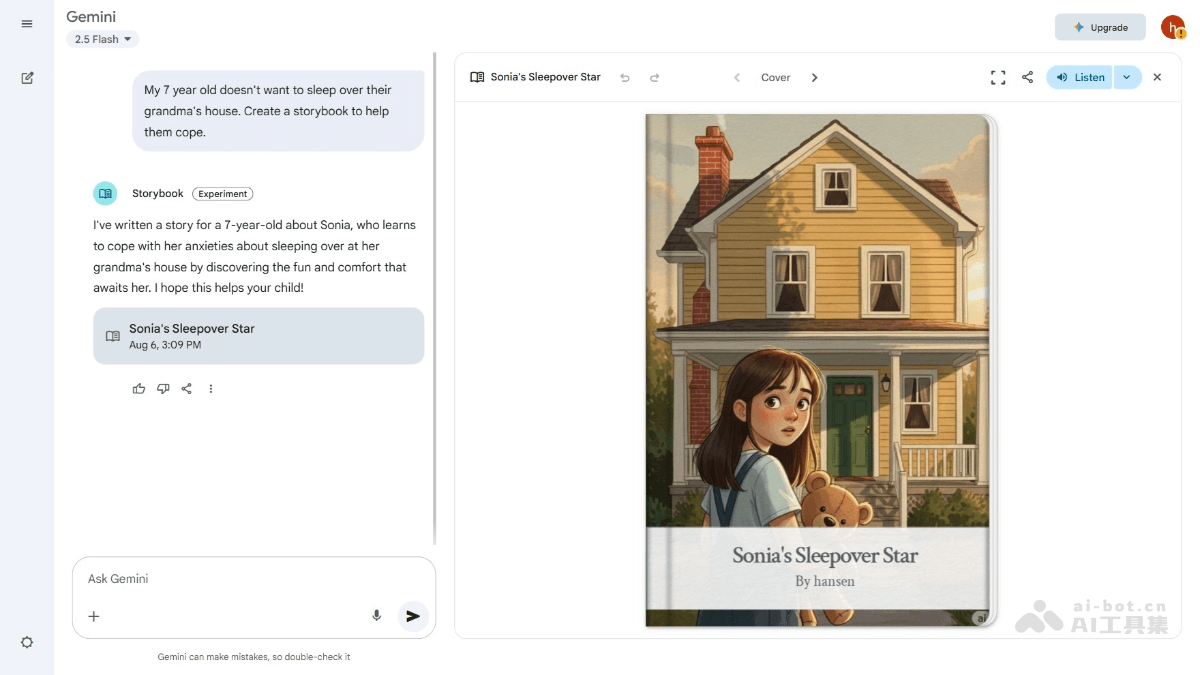 Storybook – 谷歌Gemini推出的AI绘本生成工具插图1 Storybook – 谷歌Gemini推出的AI绘本生成工具插图1