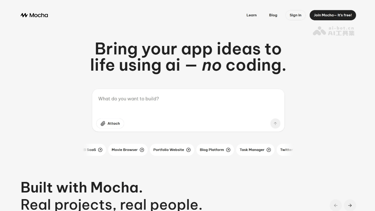 Mocha – AI零代码应用构建平台，实时预览调整插图