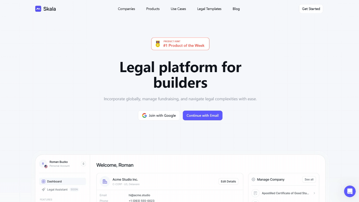 Skala – AI法律平台，一站式创业合规与融资服务插图