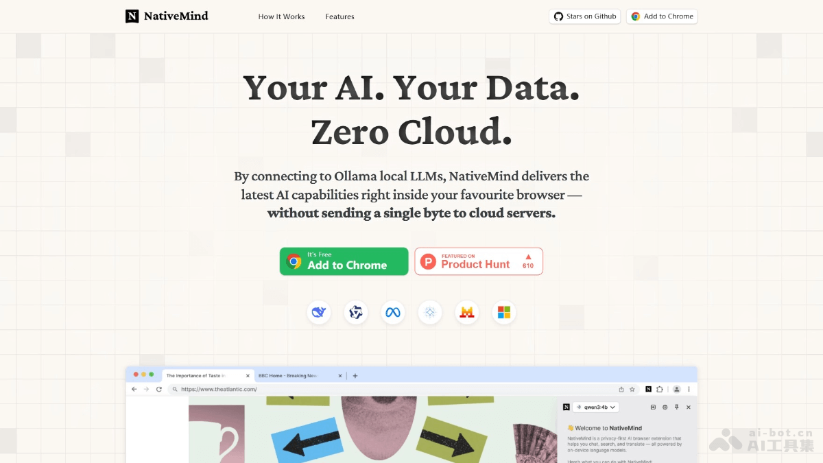 NativeMind – 开源本地AI助手，智能对话、内容分析、写作辅助等插图