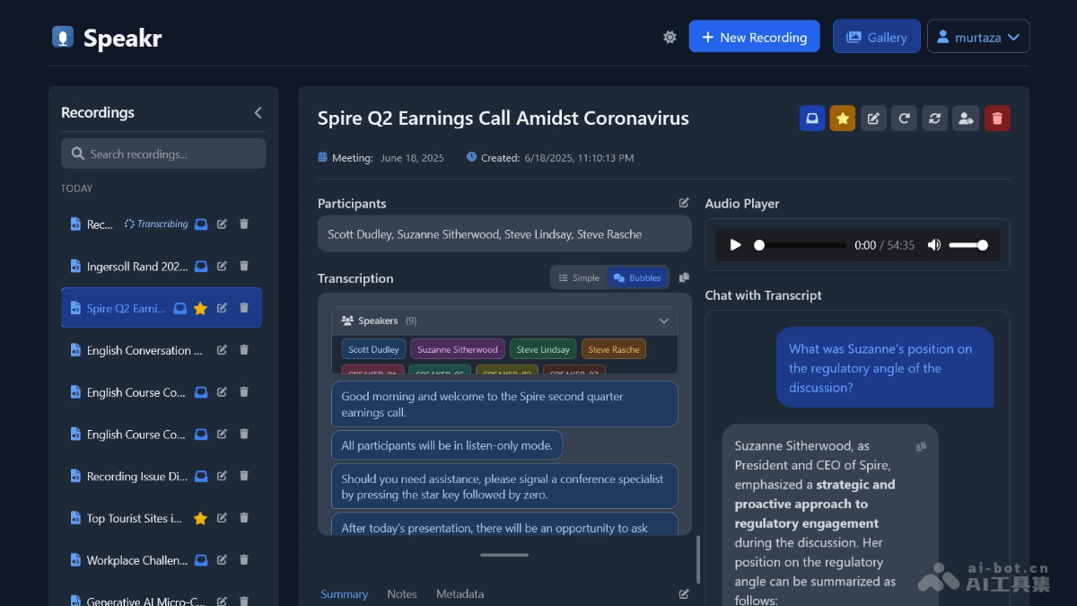 Speakr – 免费AI会议助手，本地完成数据处理插图