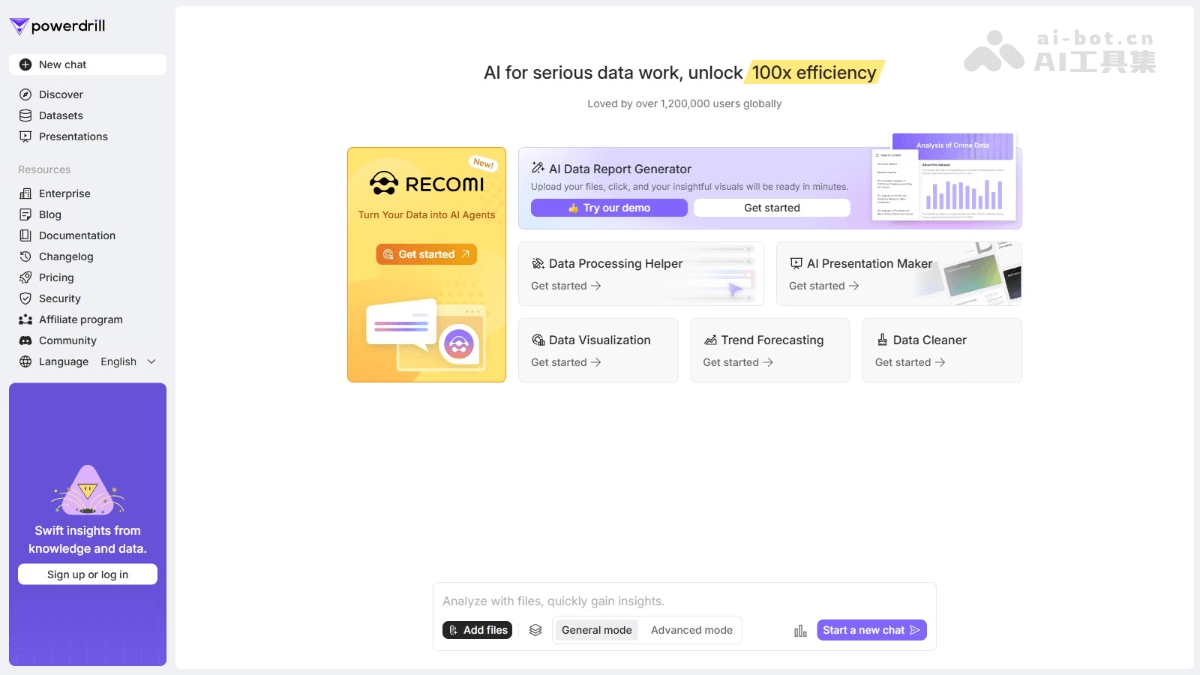 Powerdrill – AI数据分析平台，快速生成深度数据报告和洞察插图