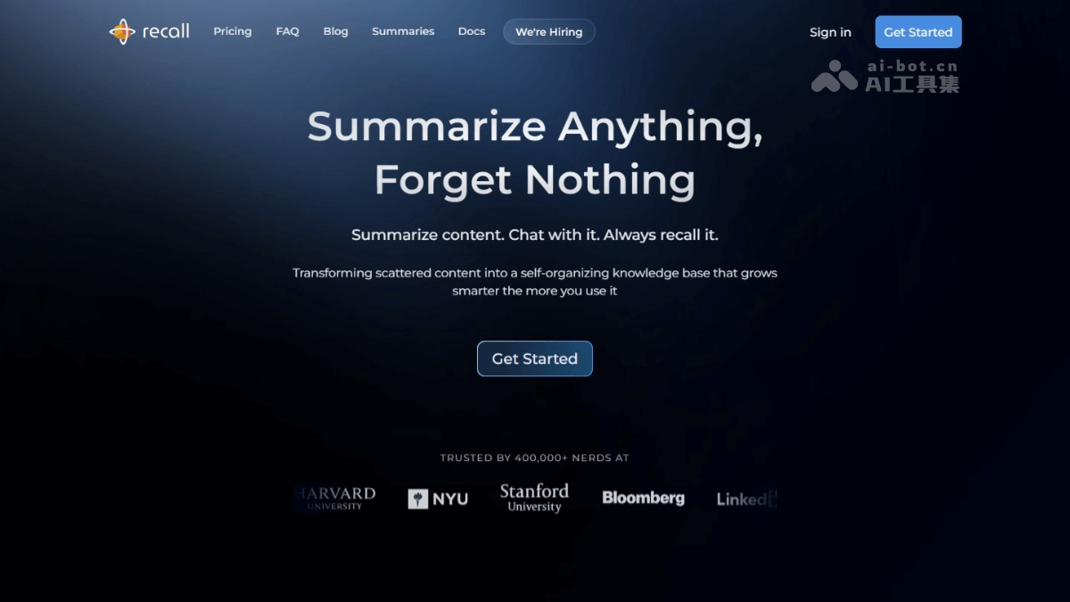 Recall – AI知识管理工具，将分散的内容转化为知识库插图