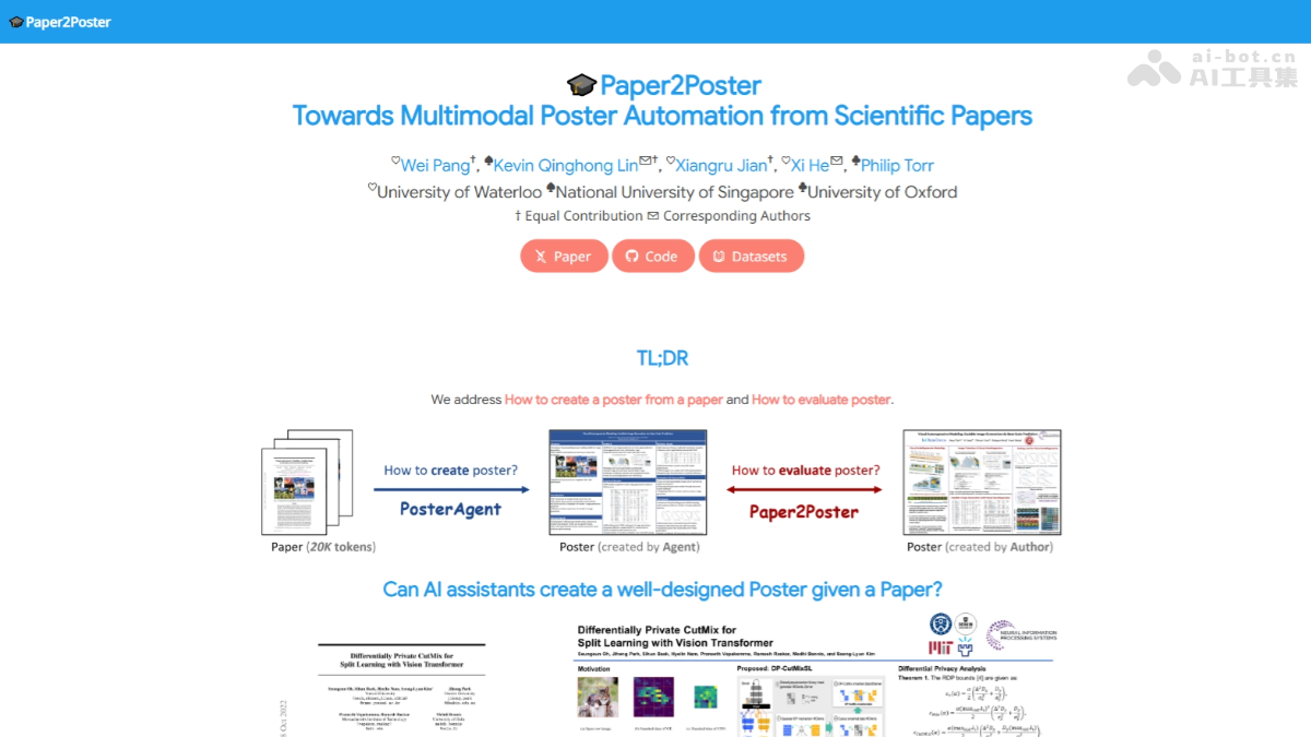 Paper2Poster – 滑铁卢、新加坡国立和牛津大学推出的学术海报生成框架插图