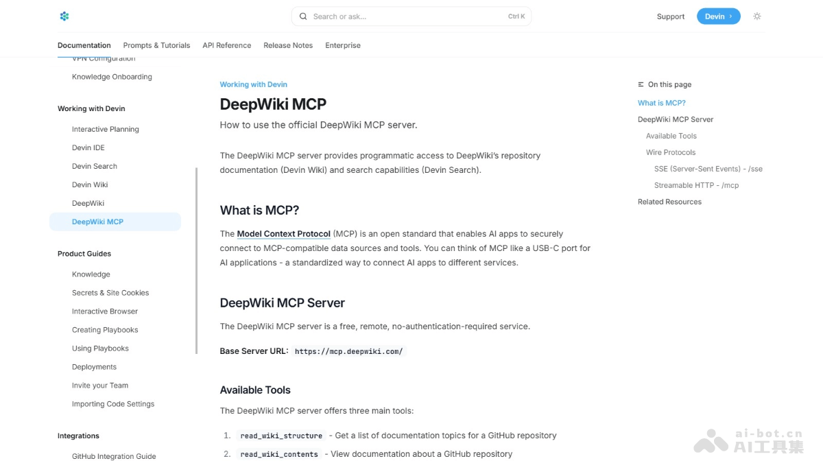 DeepWiki MCP – Cognition Labs推出的MCP服务工具插图