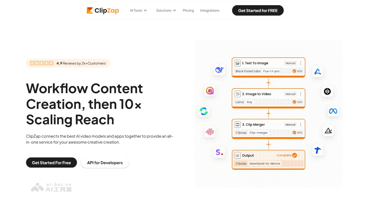 ClipZap AI – AI视频创作与编辑平台，快速从素材中剪辑精彩片段插图