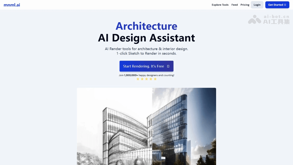 mnml.ai – AI渲染工具，支持手绘或数字草图转为多风格渲染图插图