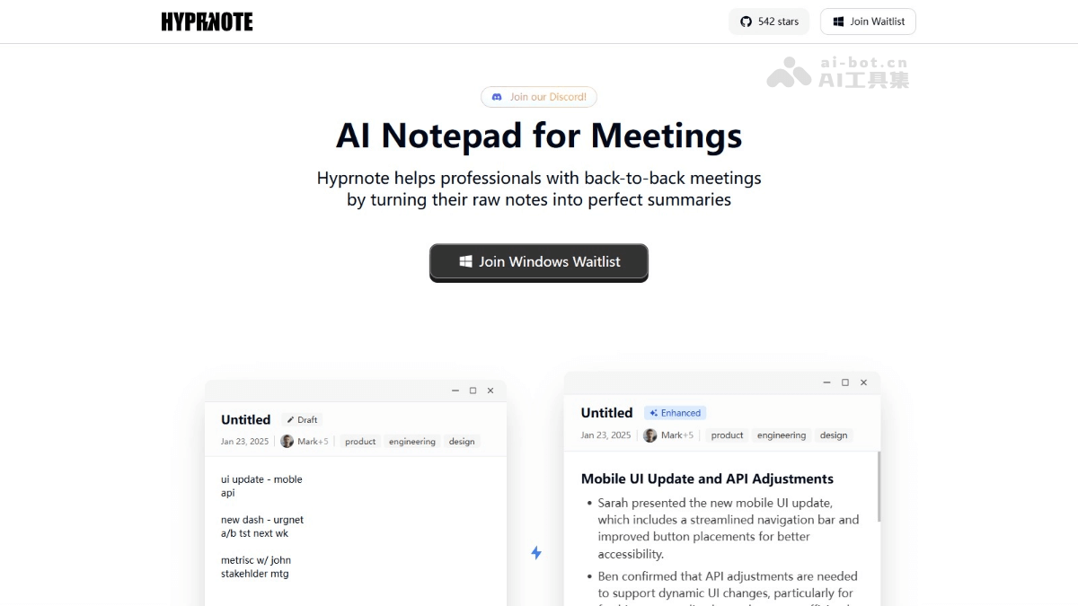 Hyprnote – 开源AI会议笔记工具，实时记录会议生成总结插图