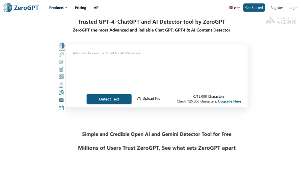 ZeroGPT – AI内容检测工具，检测结果自动输出 PDF 报告插图