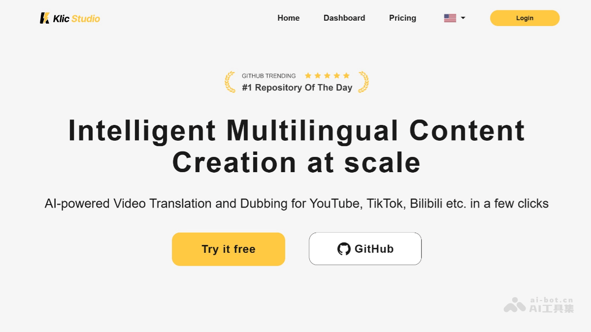 Klic Studio – AI音视频翻译配音工具，支持一键部署全流程插图