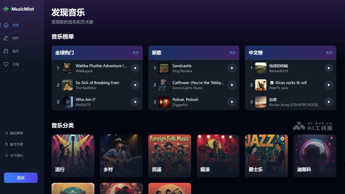MusicMint – AI音乐生成工具，支持高度自定义生成的音乐插图
