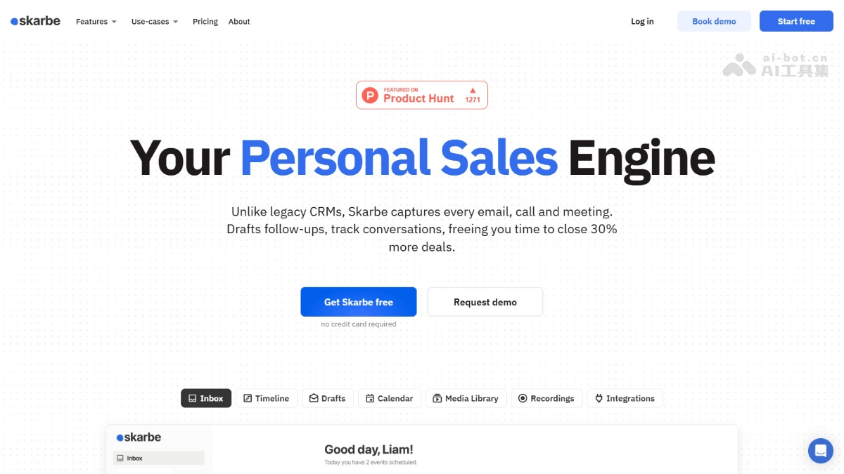 Skarbe – AI销售工具，智能捕捉和整理事项生成关键行动建议插图