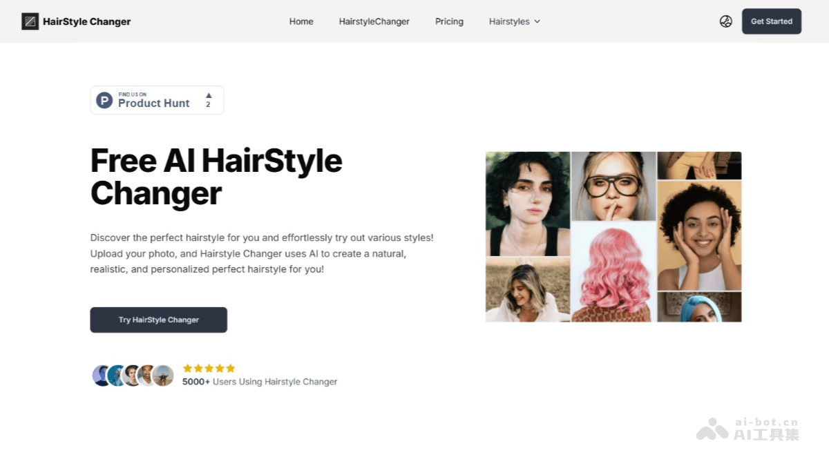 HairStyle Changer – AI发型变换工具，自动识别头发区域变换多种发型和发色插图