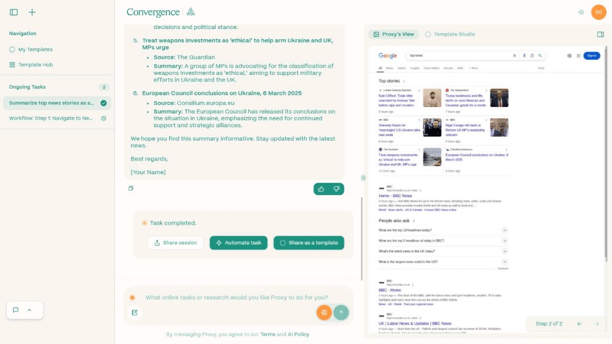 Proxy – Convergence AI 推出的全自动化 AI 助手插图1