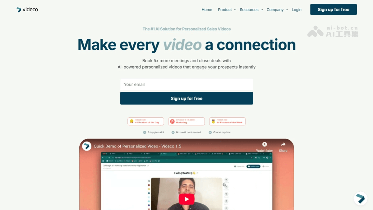 Videco – AI营销视频生成平台，支持多语言语音克隆和动态变量插图