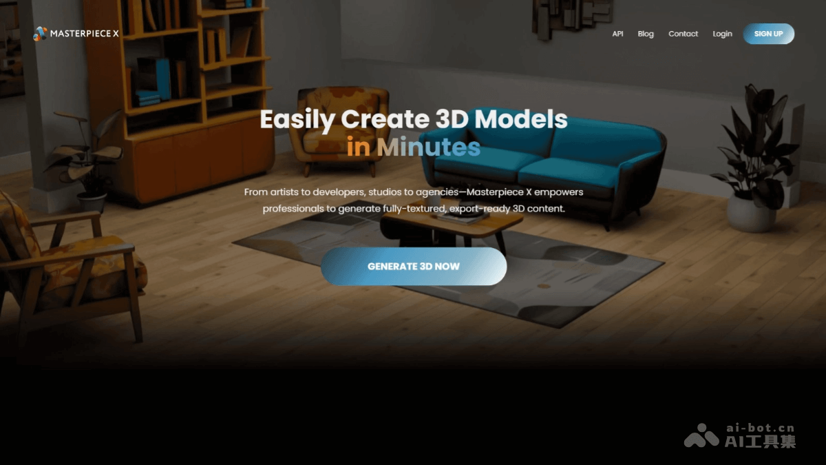 Masterpiece X – AI 3D建模平台，支持从概念到模型生成全流程操作插图