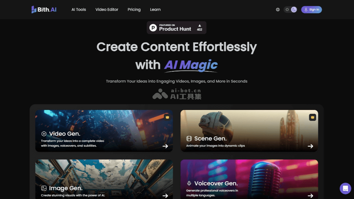 Bith AI – AI视频创作与编辑工具，文字快速转为生动的视频插图