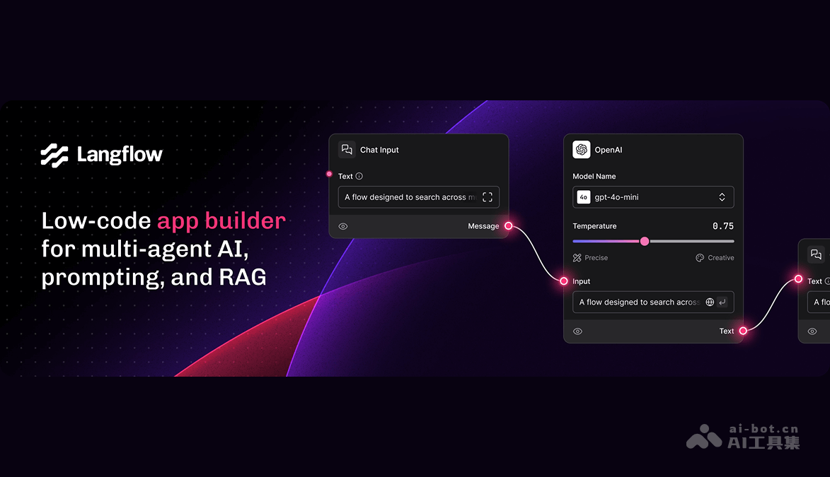 LangFlow – AI应用构建工具，拖拽组件创建复杂工作流插图