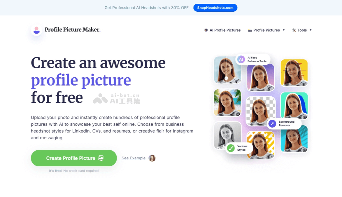profile picture Maker – 免费AI头像制作工具，支持多种风格头像生成插图