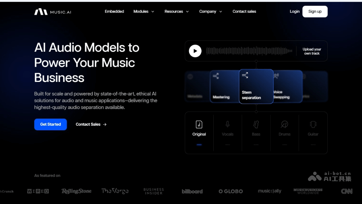 MUSIC.AI – AI音乐创作和音频处理平台，支持音频分离、混音、歌词处理等功能插图