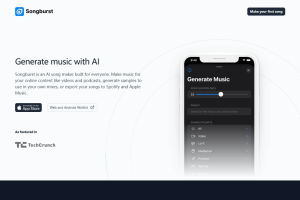 Songburst – AI音乐生成器，根据风格和情感描述生成原创音乐