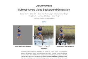 ActAnywhere – Adobe推出的AI视频背景生成模型