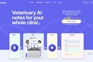 Scribenote – 兽医AI笔记，可将口头记录转为结构化的宠物医疗记录