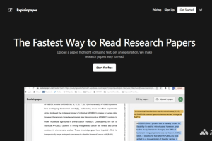 Explainpaper – AI文献阅读工具，解析论文进行高亮显示难以理解内容