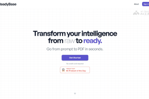 ReadyBase – AI PDF生成平台，自动布局生成个性化文档